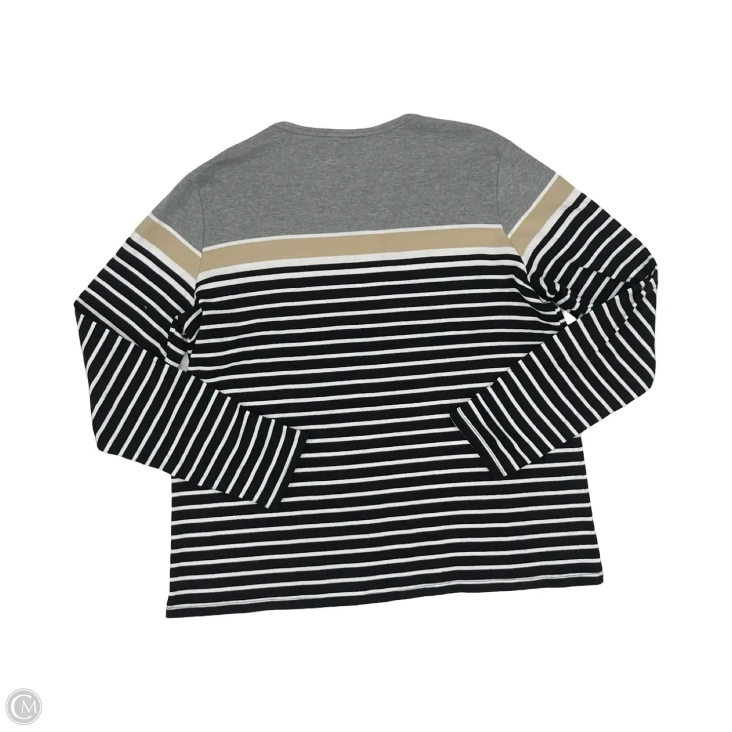 Top Long Sleeve By Croft And Barrow In Black & Grey, Size: Xl