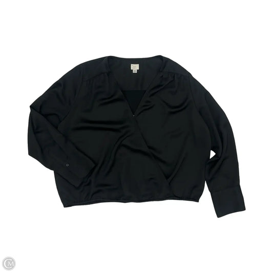 Blouse Long Sleeve By A New Day In Black, Size: Xxl