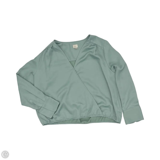Blouse Long Sleeve By A New Day In Green, Size: Xxl