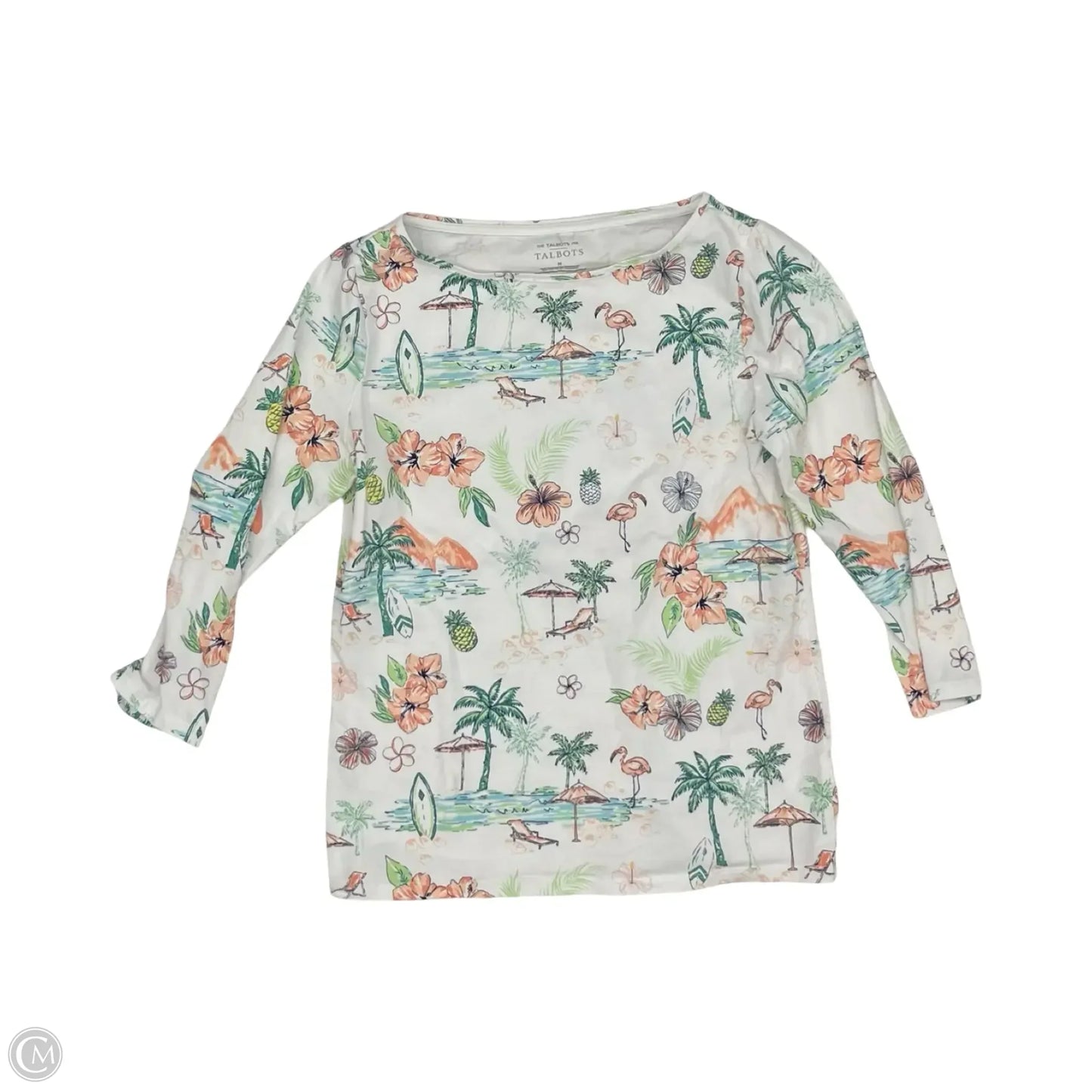Top 3/4 Sleeve By Talbots In White, Size: M