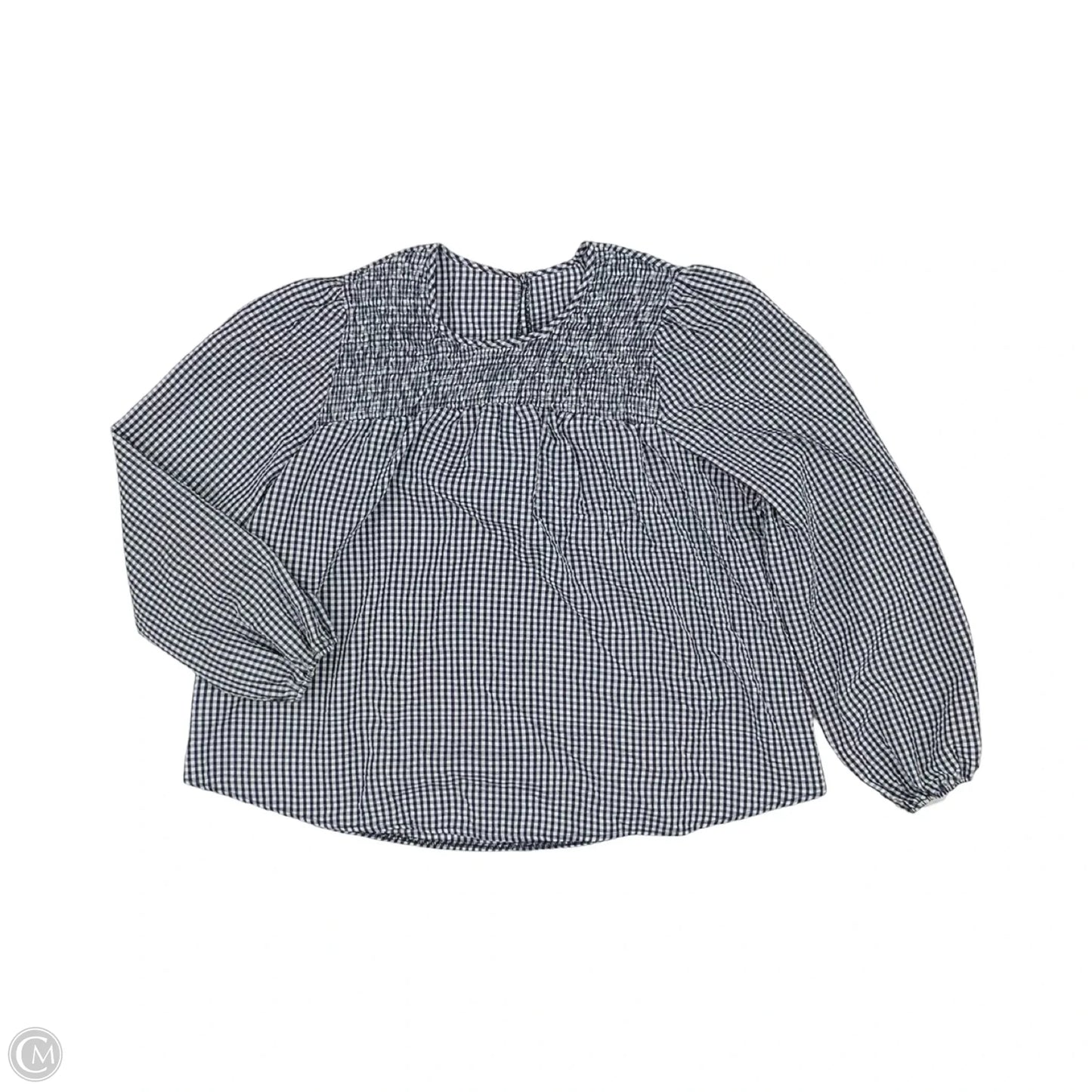 Top Long Sleeve By Shein In Blue & White, Size: 1x