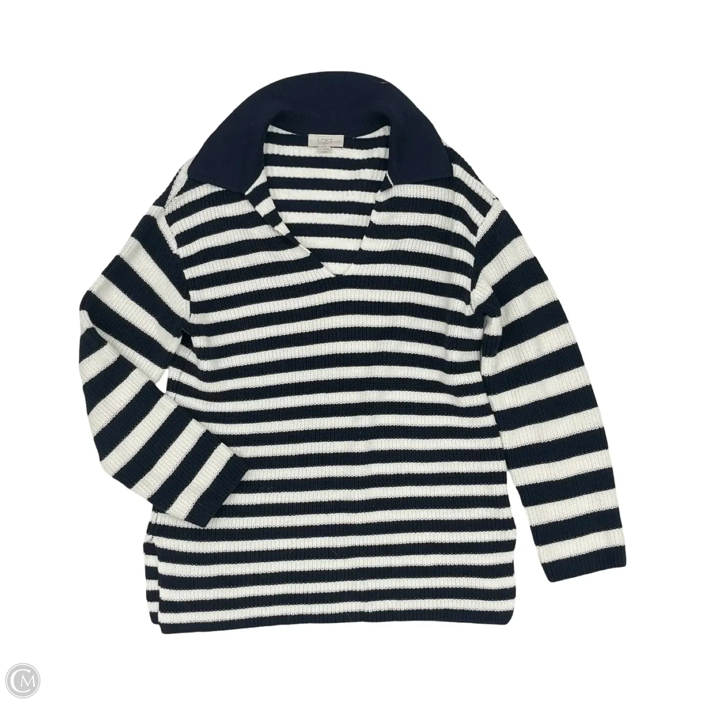 Sweater By Loft In Blue & White, Size: S