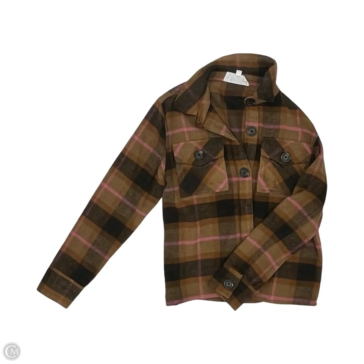 Jacket Shirt By Bb Dakota In Brown, Size: Xs