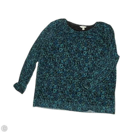 Blouse Long Sleeve By Terra & Sky In Blue, Size: 1x