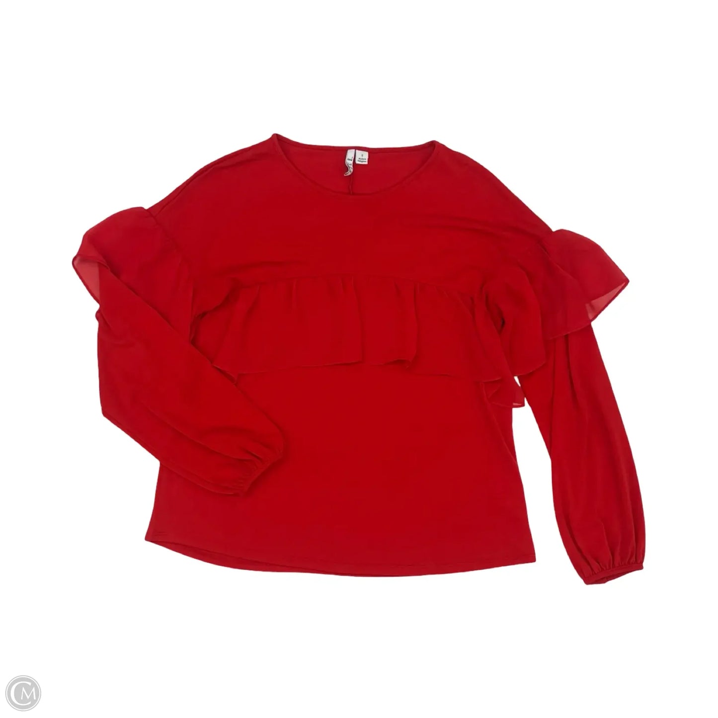 Blouse Long Sleeve By Elle In Red, Size: S