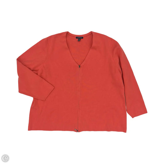 Sweater Cardigan By Lands End In Pink, Size: 3x