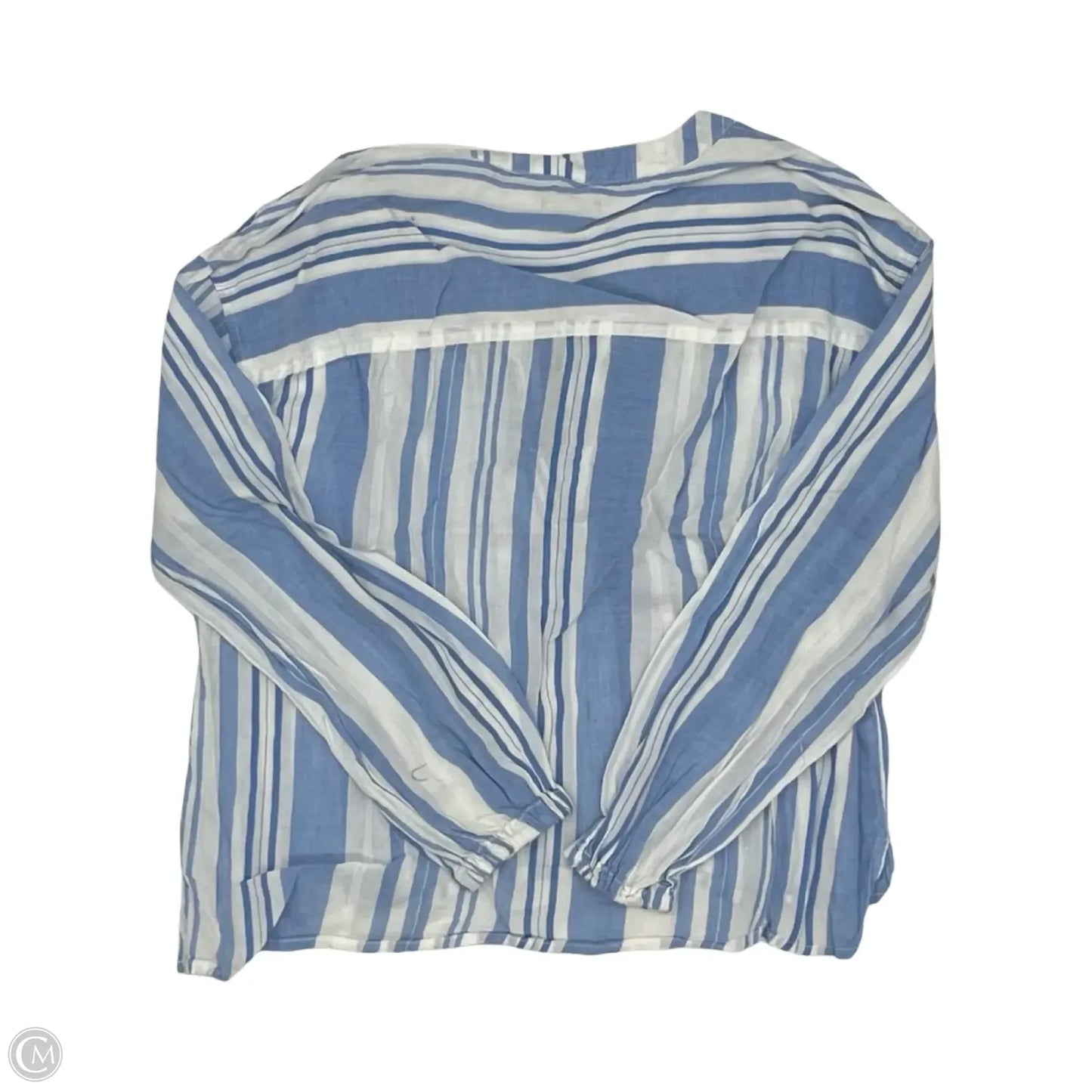 Top Long Sleeve By Falls Creek In Blue & White, Size: S