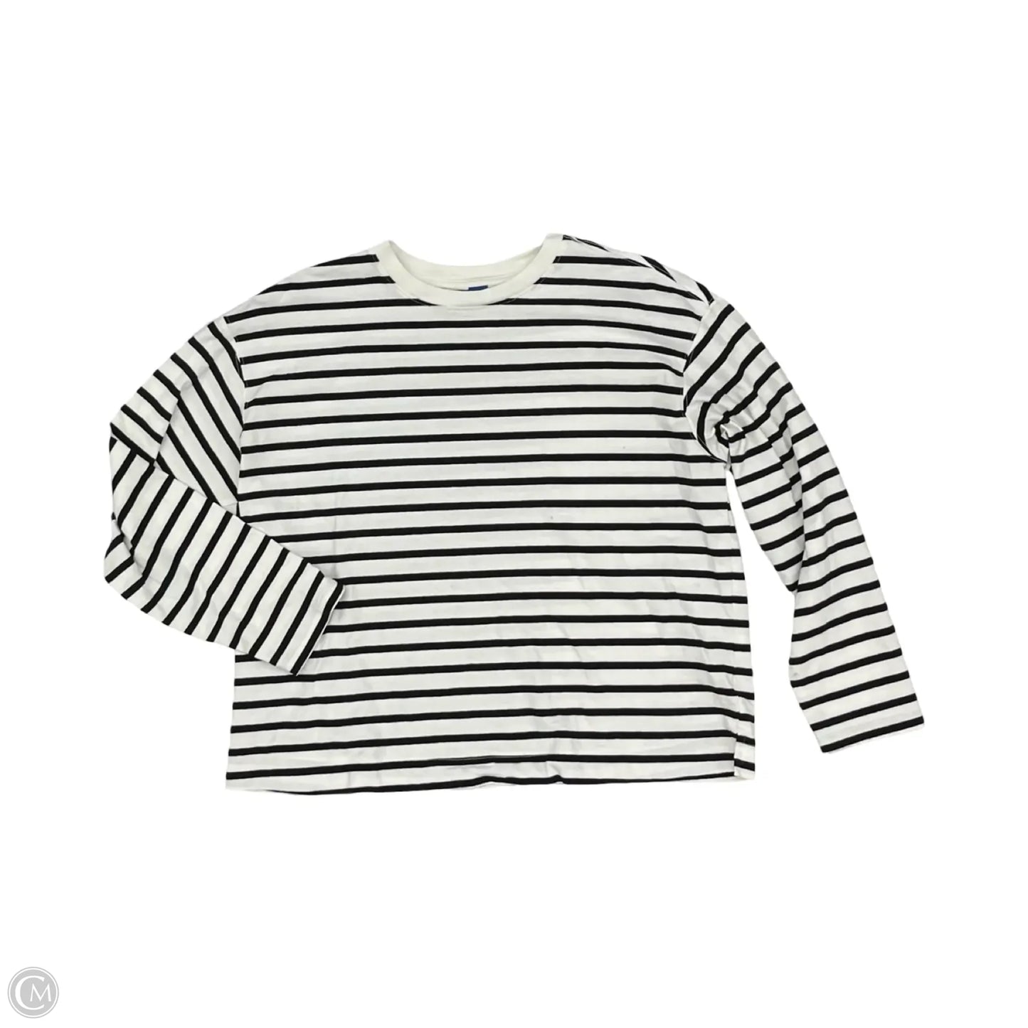Top Long Sleeve By Old Navy In Black & White, Size: L
