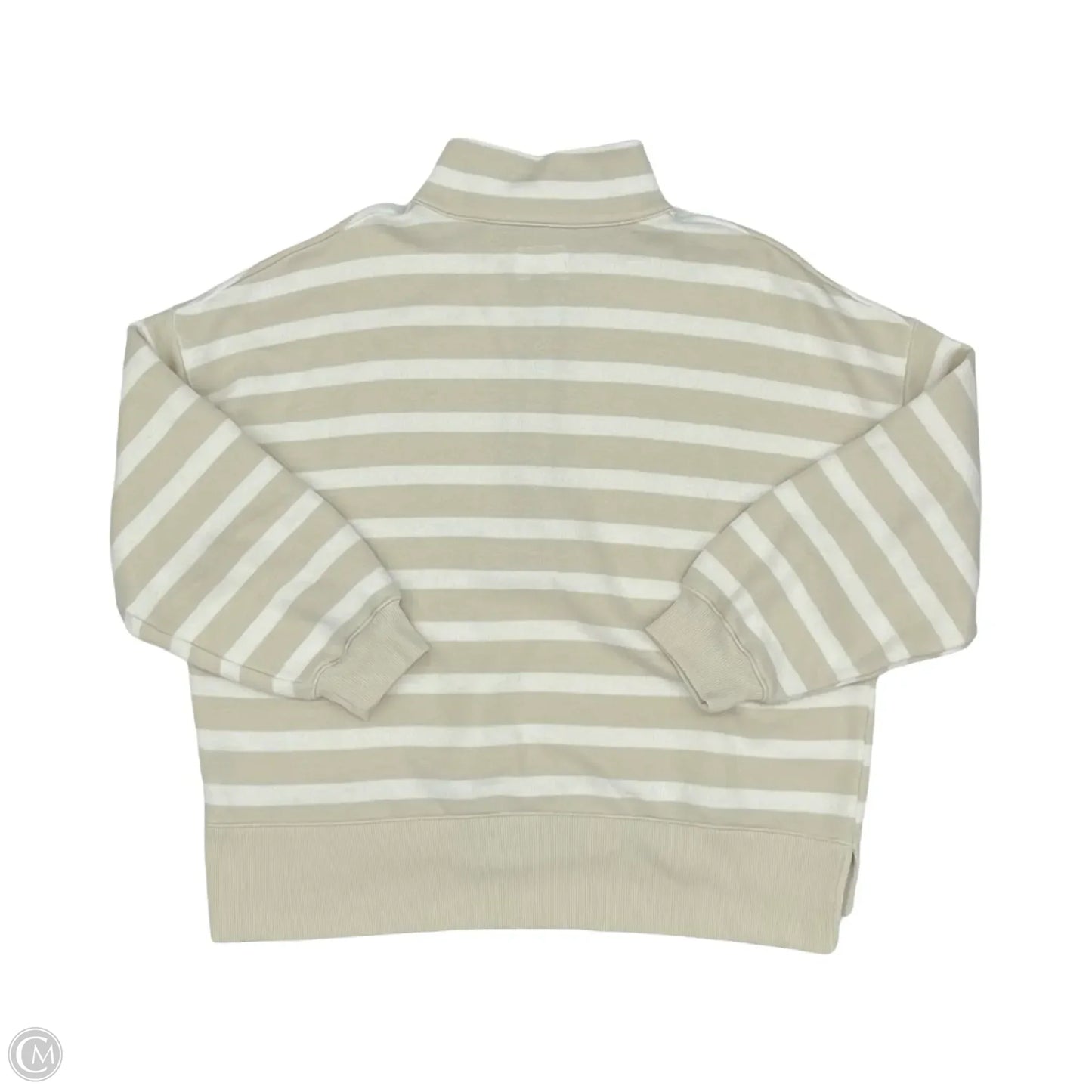 Top Long Sleeve By American Eagle In Cream & White, Size: L