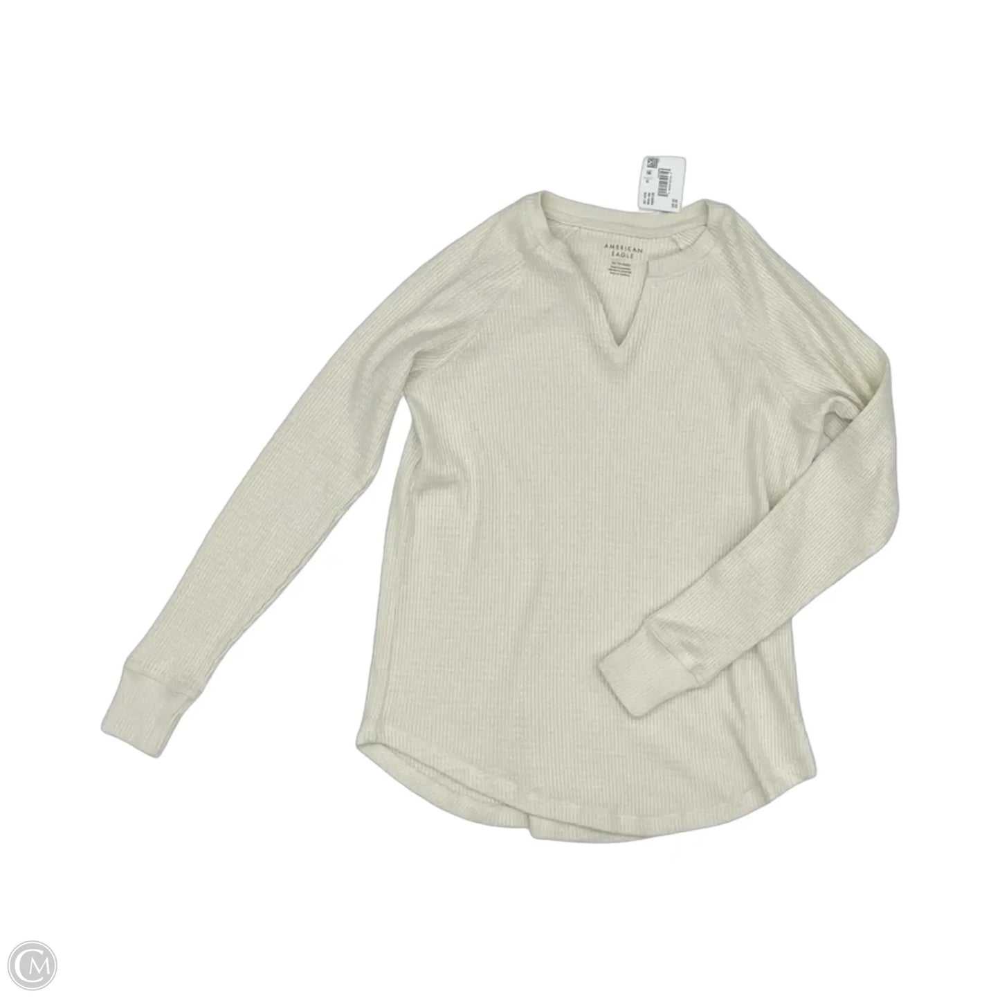 Top Long Sleeve By American Eagle In Cream, Size: Xs