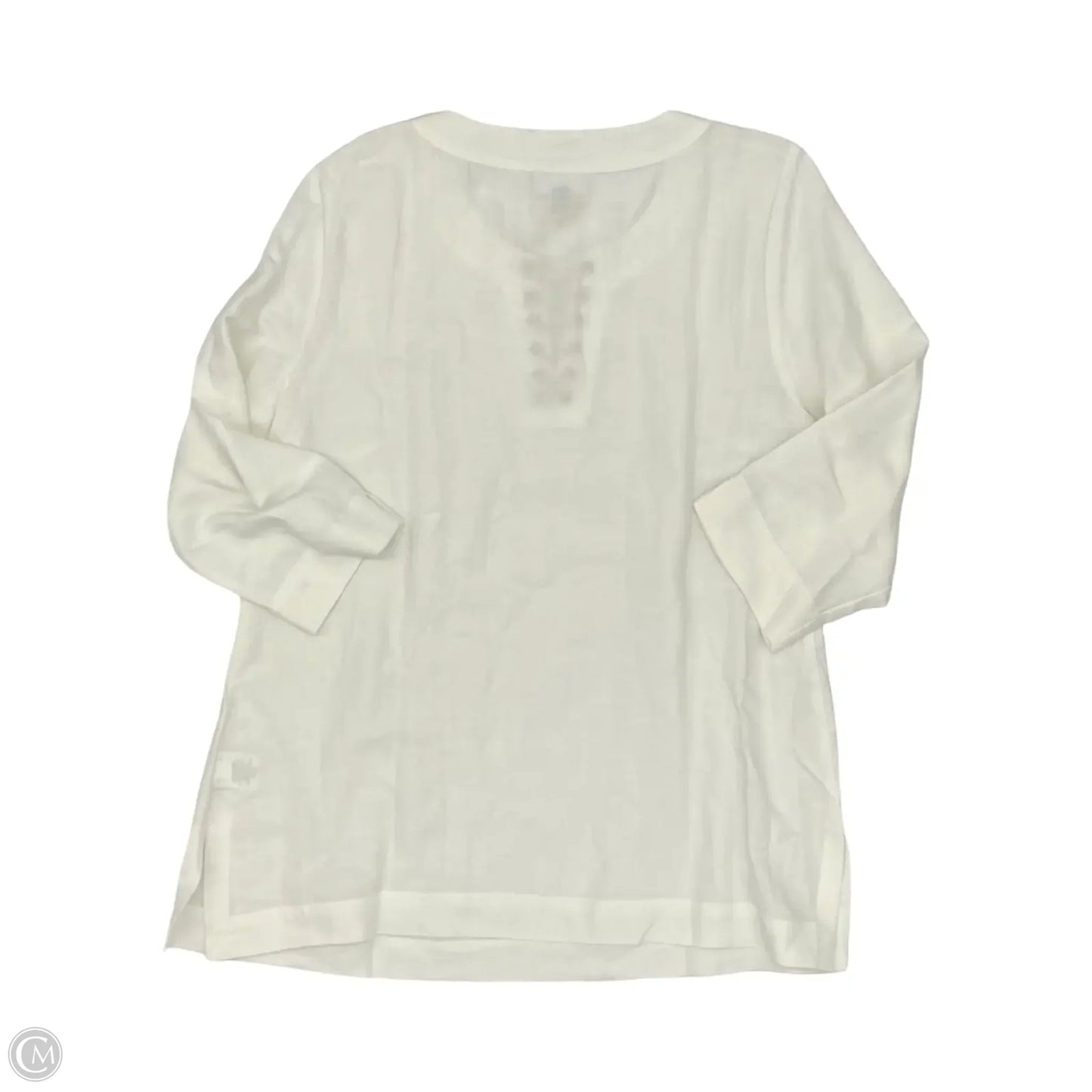 Top Long Sleeve By Jm Collections In White, Size: L