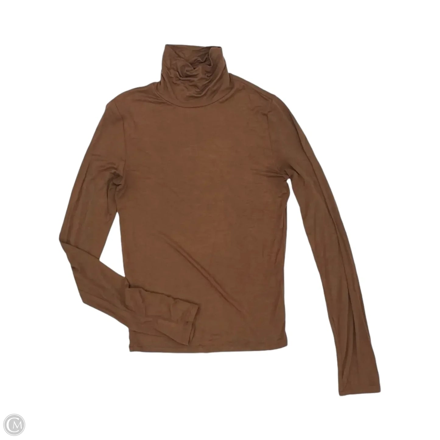 Top Long Sleeve Basic By Double Zero In Brown, Size: S