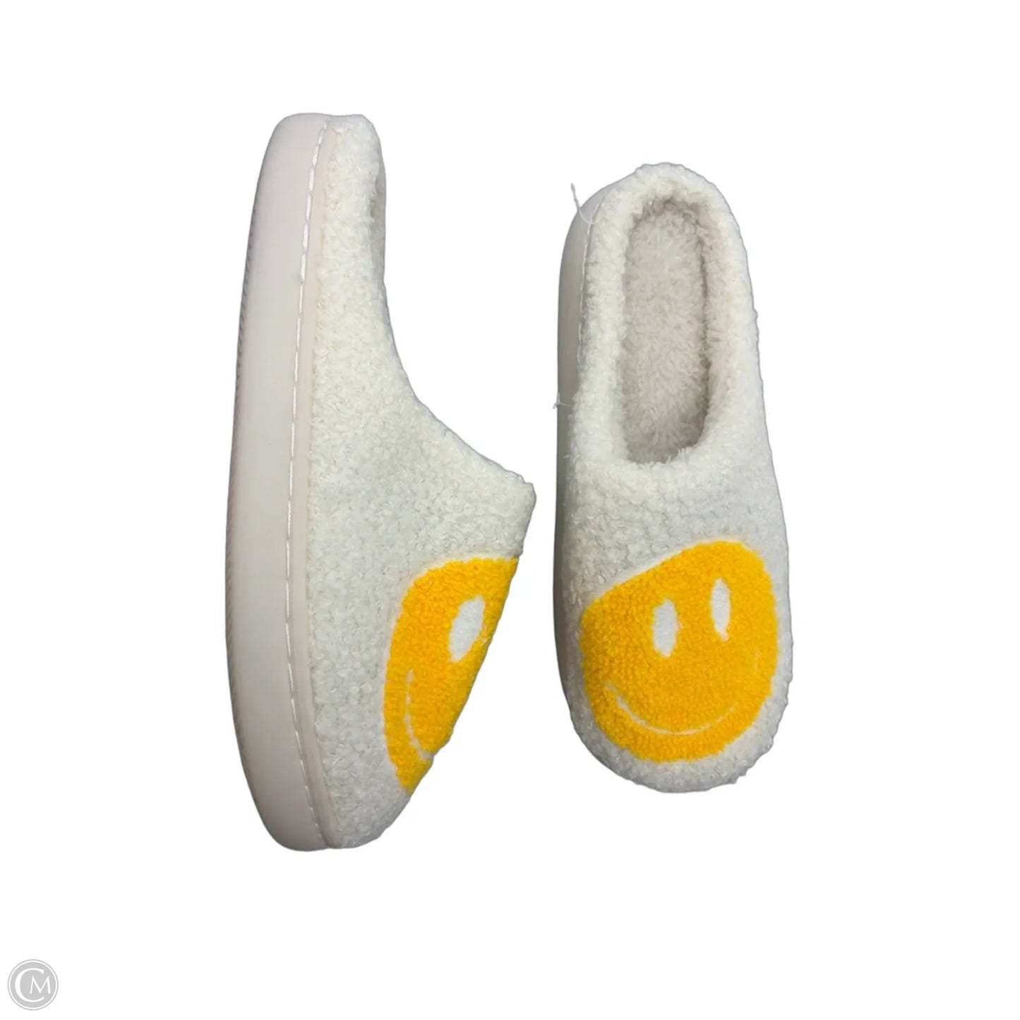 Slippers By Cme In White & Yellow, Size: 9.5