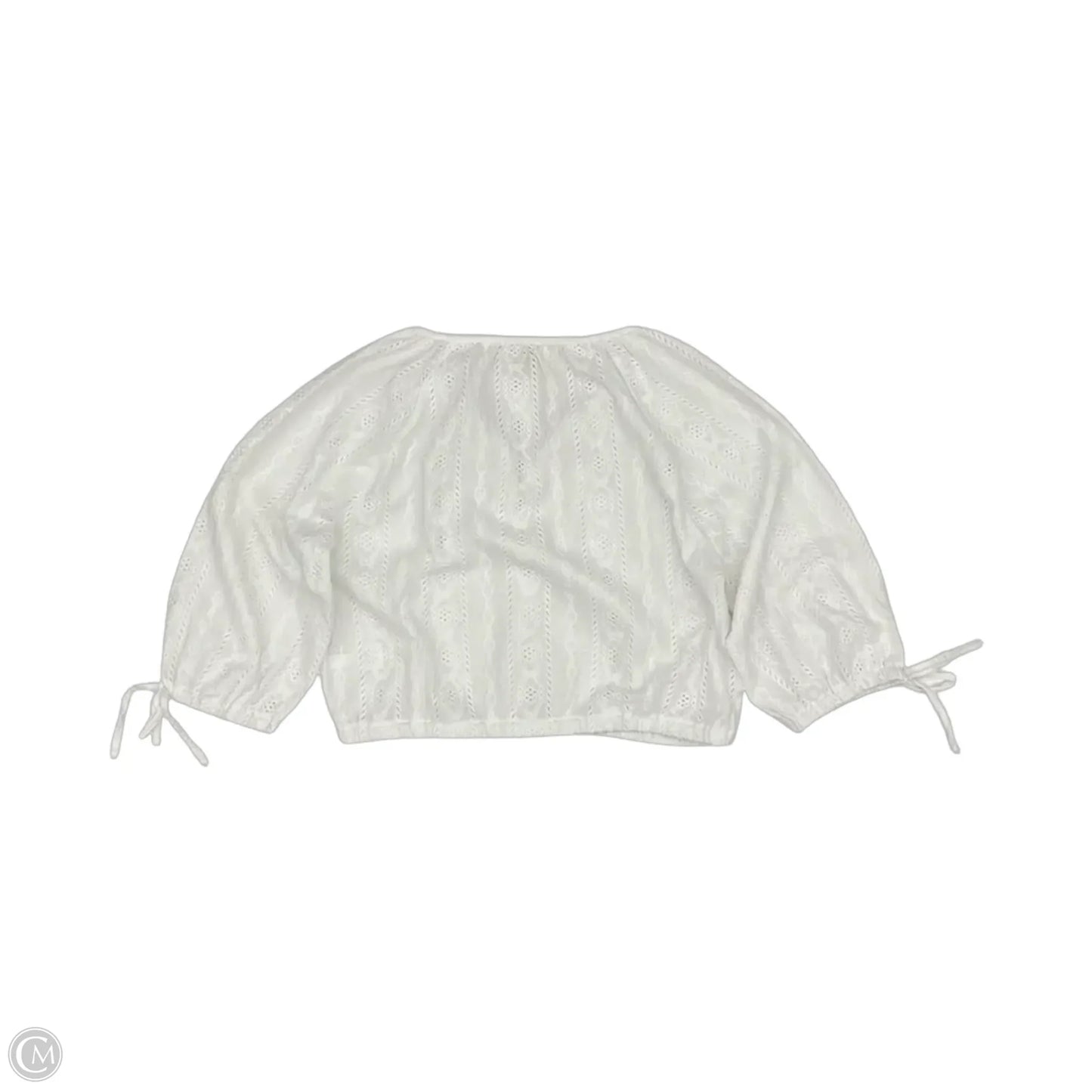 Top Long Sleeve Designer By Michael Kors In White, Size: L
