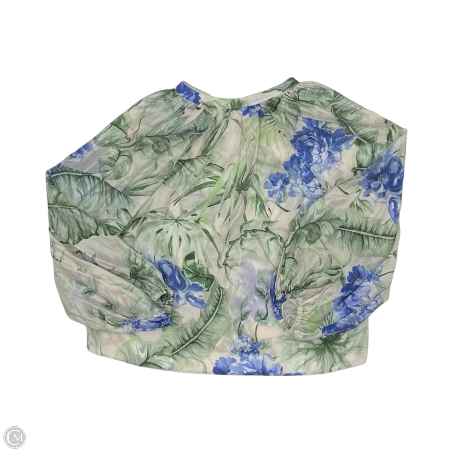 Blouse Long Sleeve By Joie In Blue & Green, Size: M