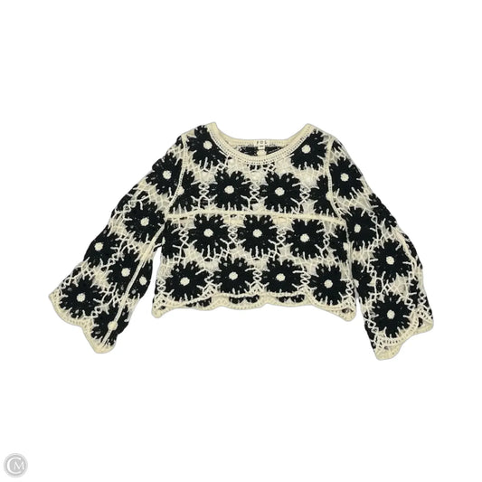 Sweater By Pol In Black & Tan, Size: Onesize