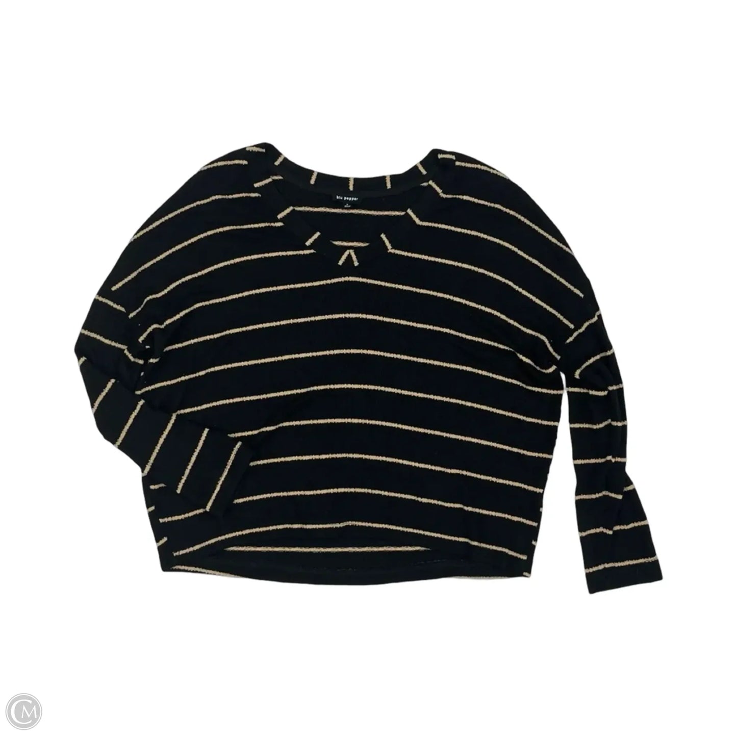 Sweater By Blu Pepper In Black & Tan, Size: L
