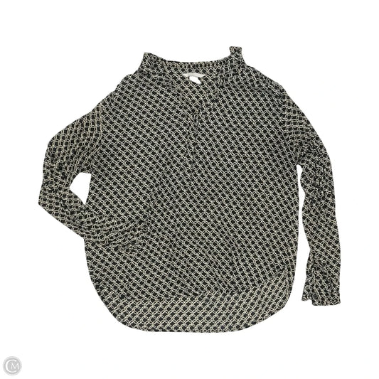 Blouse Long Sleeve By H&m In Black & Tan, Size: M