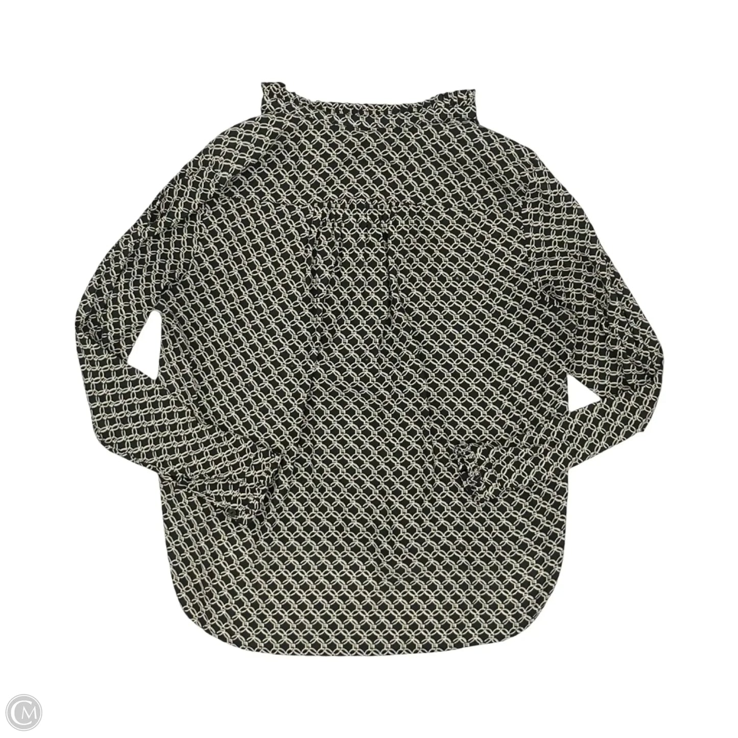 Blouse Long Sleeve By H&m In Black & Tan, Size: M