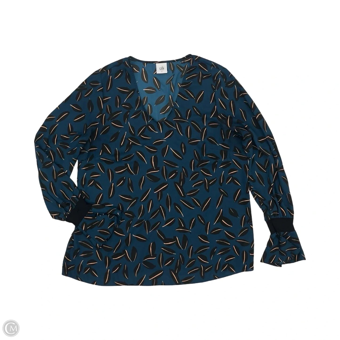 Blouse Long Sleeve By Cabi In Blue, Size: L