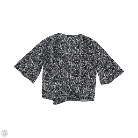 Blouse 3/4 Sleeve By Clothes Mentor In Black & White, Size: L