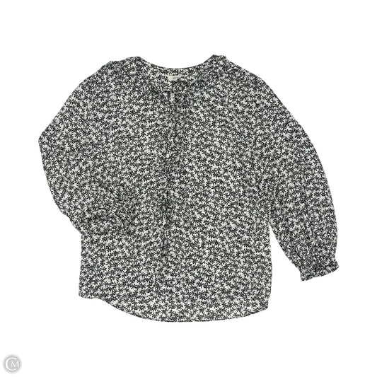 Blouse Long Sleeve By Max Studio In Black & White, Size: S