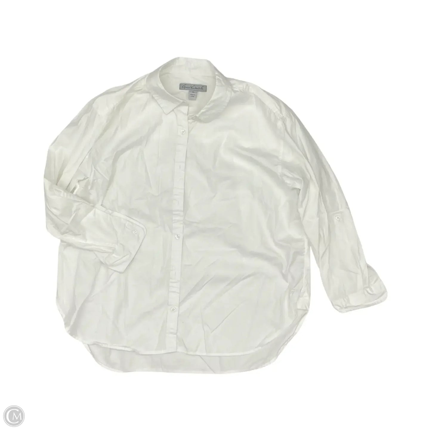 Top Long Sleeve Basic By Gloria Vanderbilt In White, Size: 1x