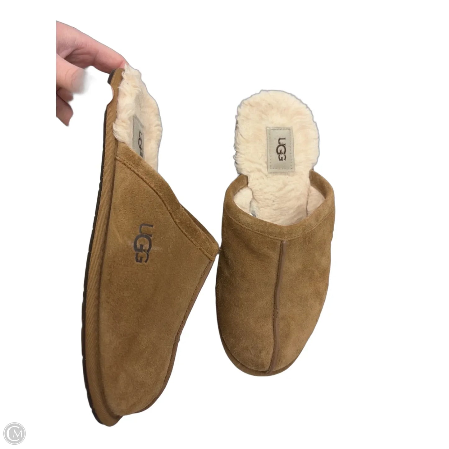 Slippers Designer By Ugg In Tan, Size: 9