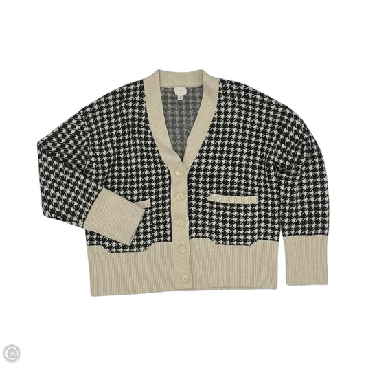 Sweater Cardigan By A New Day In Black & Tan, Size: M