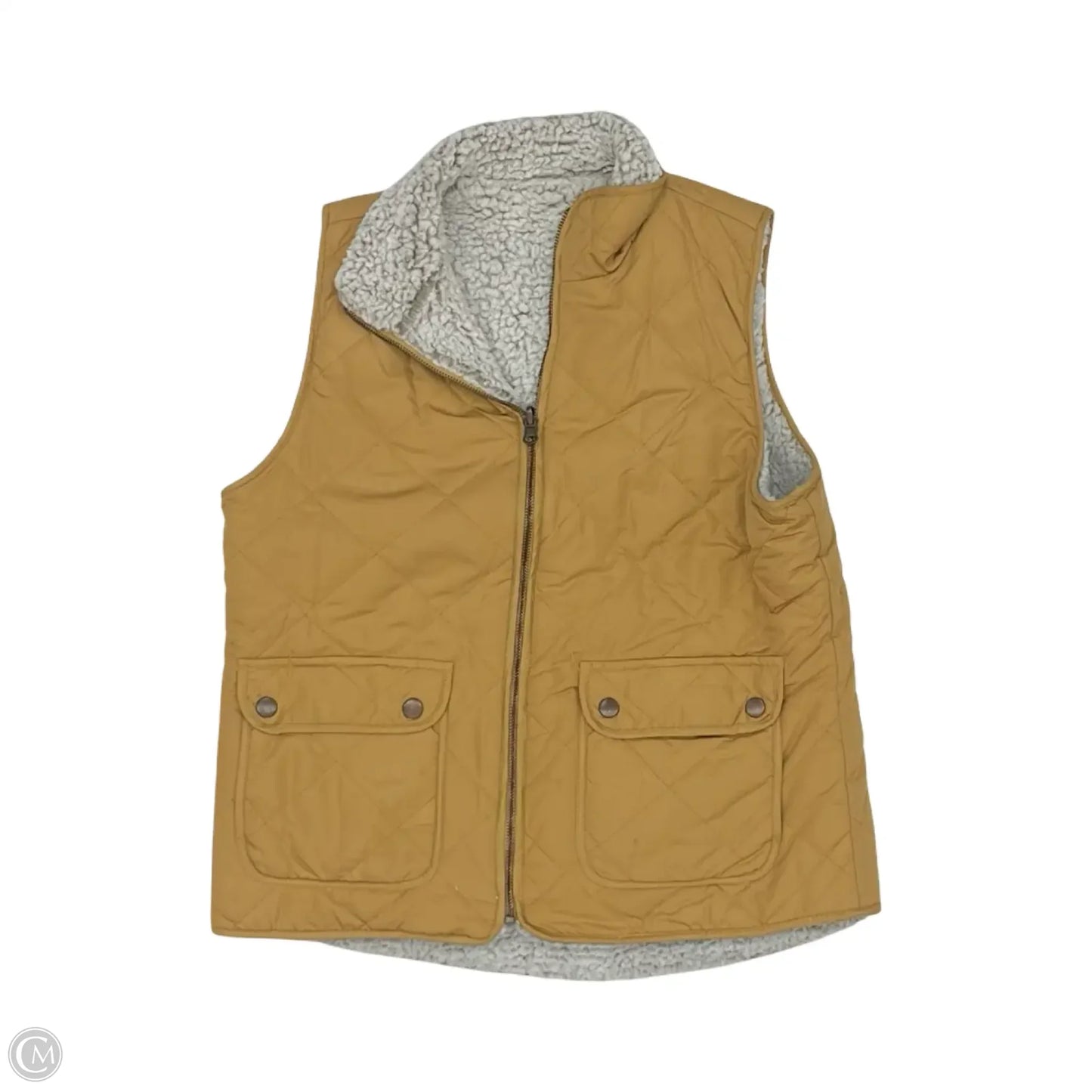 Vest Puffer & Quilted By Thread And Supply In Tan, Size: S