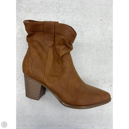 Boots Ankle Heels By Time And Tru In Brown, Size: 8