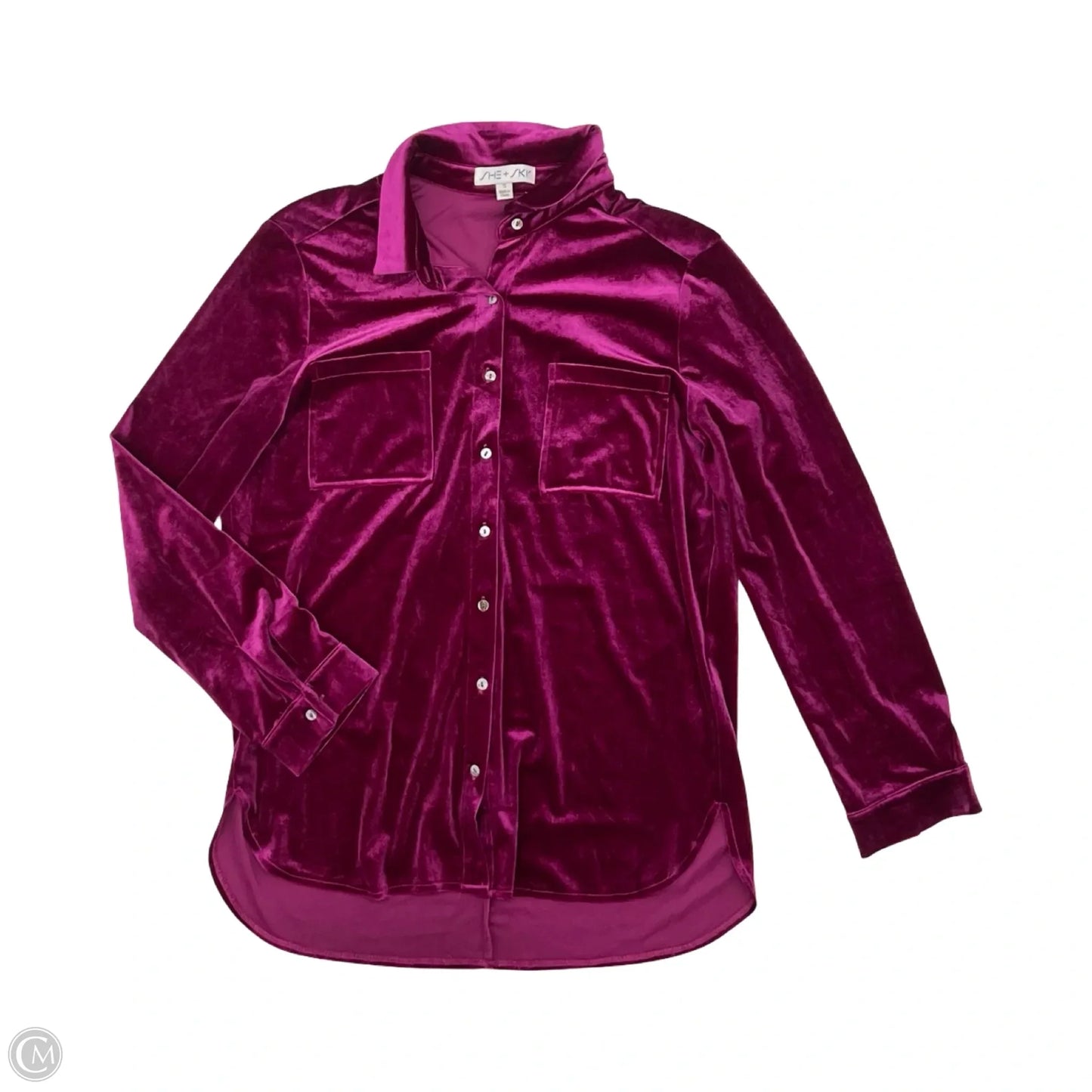 Top Long Sleeve By She + Sky In Purple, Size: S