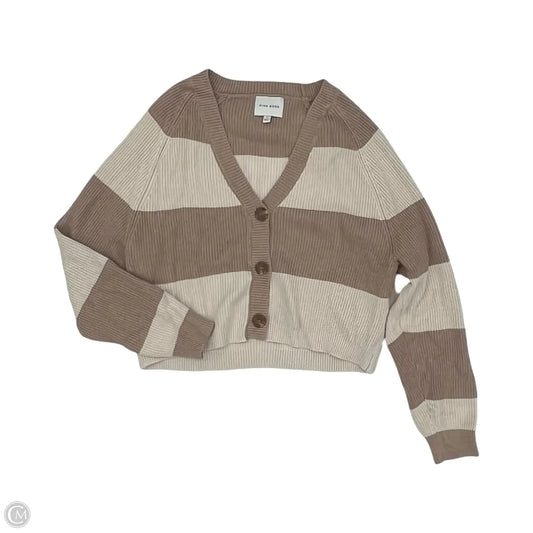 Sweater Cardigan By Pink Rose In Brown, Size: L