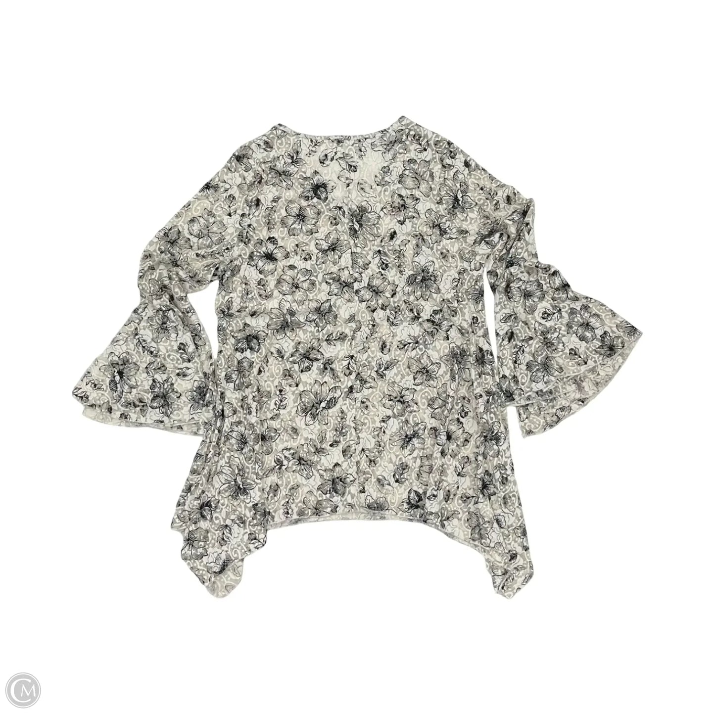 Blouse Long Sleeve By Clothes Mentor In Black & Tan, Size: L
