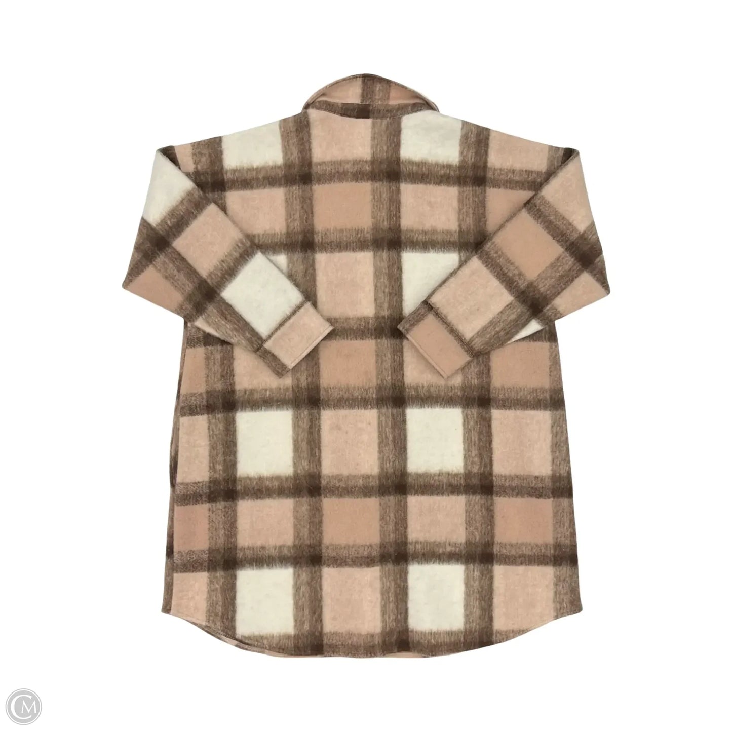 Jacket Shirt By Clothes Mentor In Brown, Size: 1x