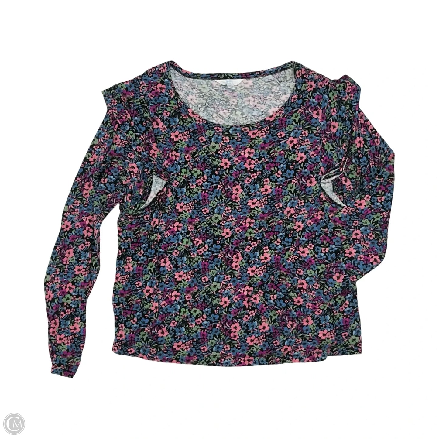 Top Long Sleeve By Time And Tru In Floral Print, Size: L