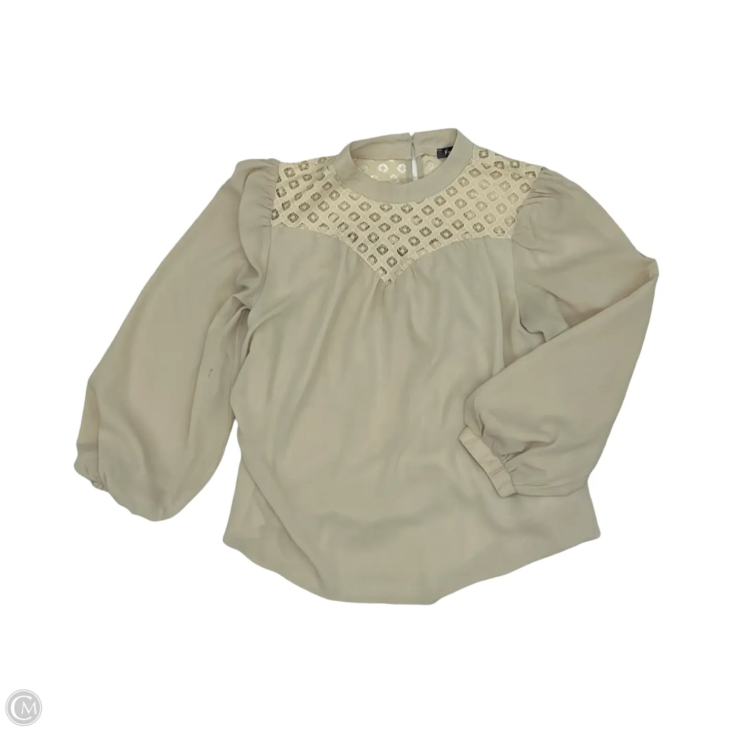 Blouse Long Sleeve By Clothes Mentor In Tan, Size: L