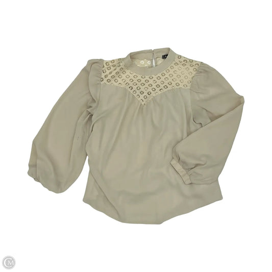 Blouse Long Sleeve By Clothes Mentor In Tan, Size: L