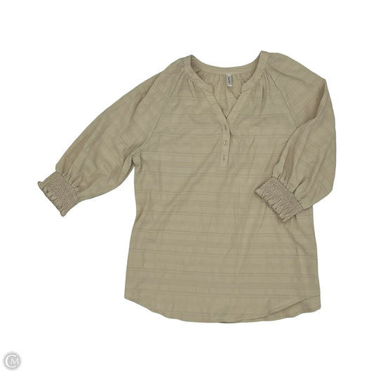 Blouse Long Sleeve By Dokotoo In Tan, Size: L