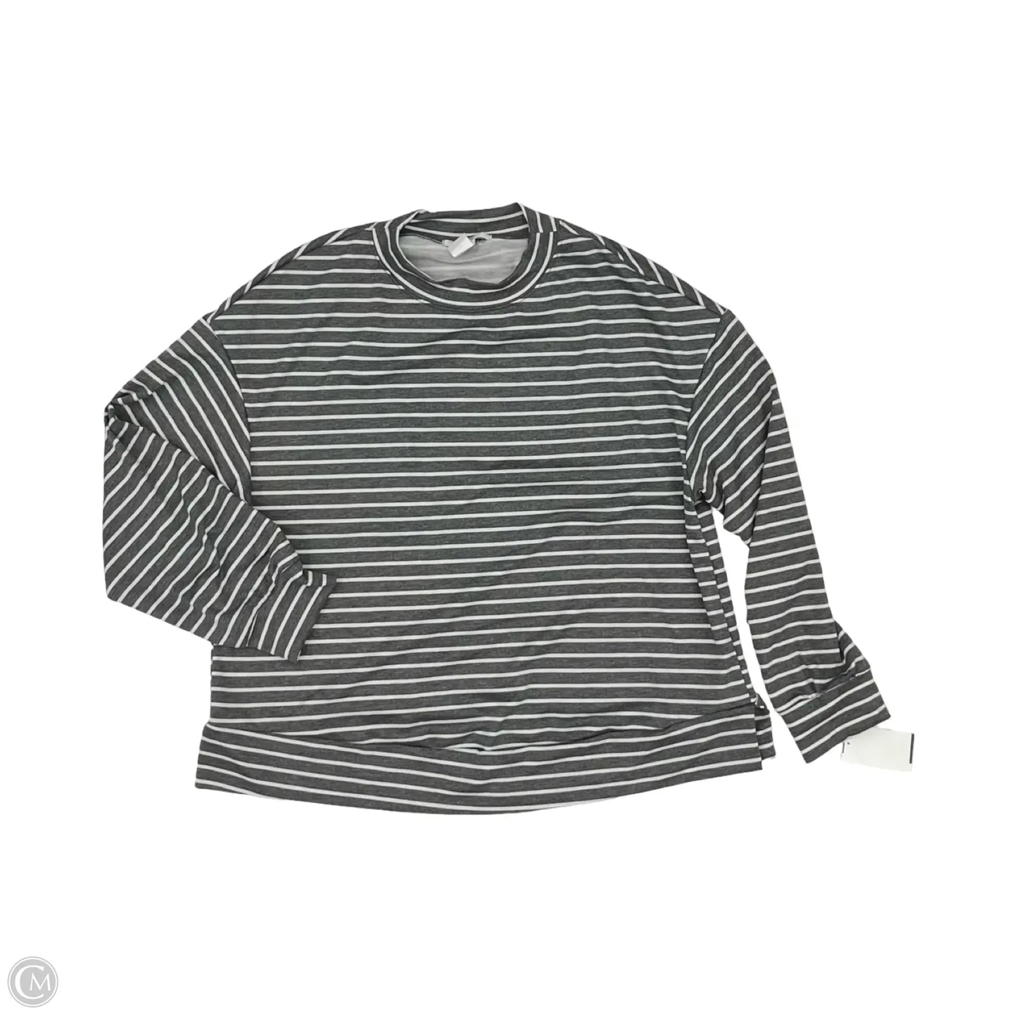Top Long Sleeve By Clothes Mentor In Grey & White, Size: L