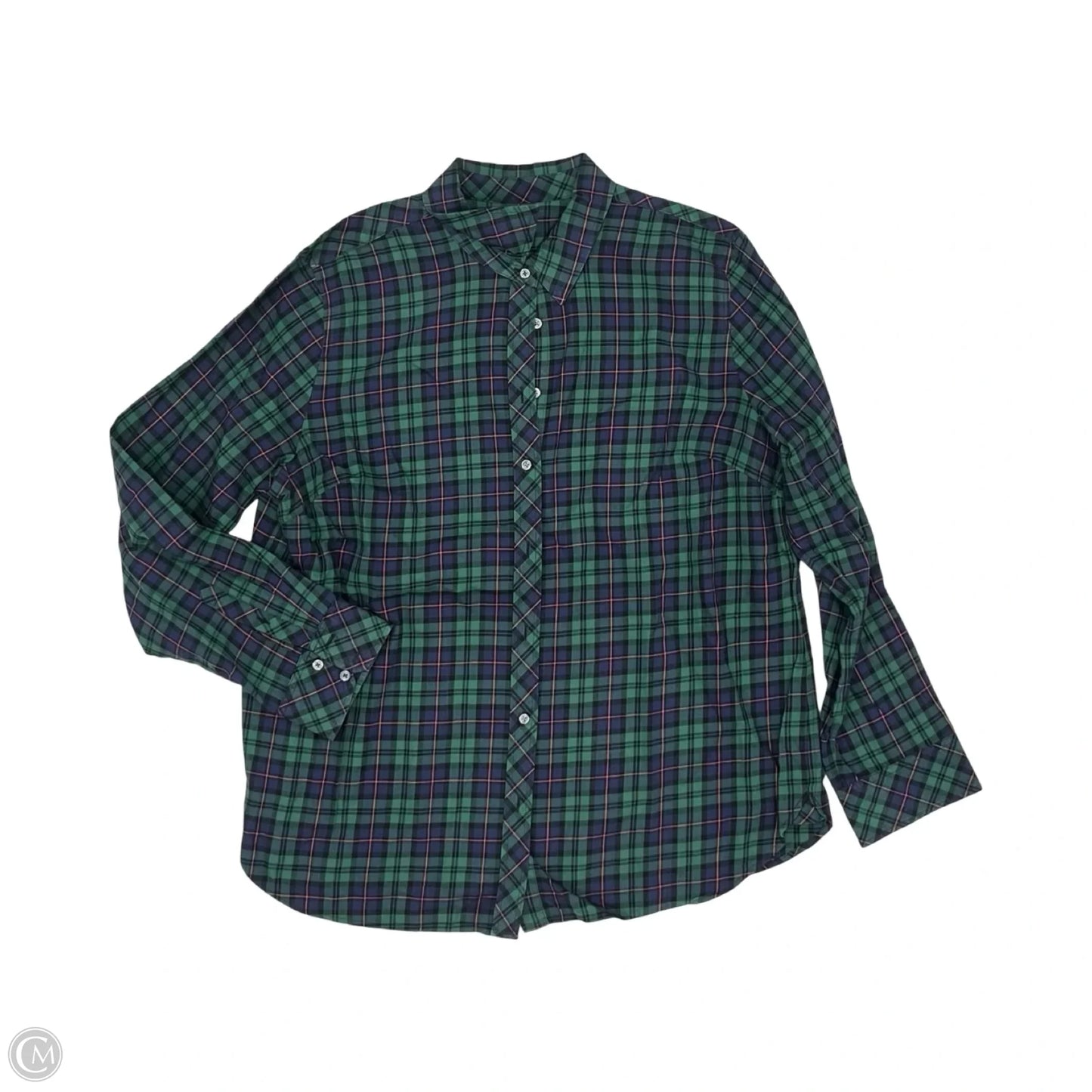 Top Long Sleeve By Talbots In Green, Size: Xl