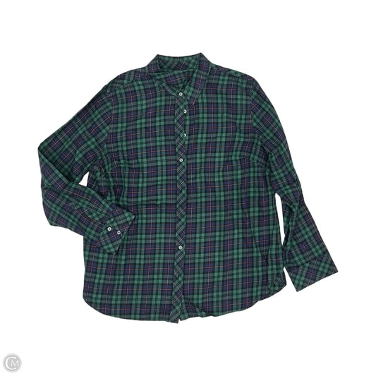 Top Long Sleeve By Talbots In Green, Size: Xl