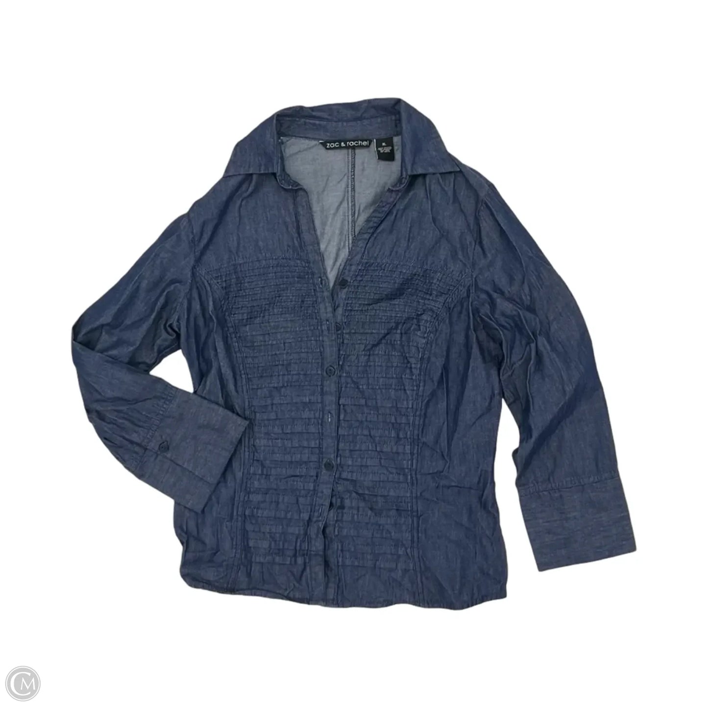 Top Long Sleeve By Zac And Rachel In Blue Denim, Size: Xl