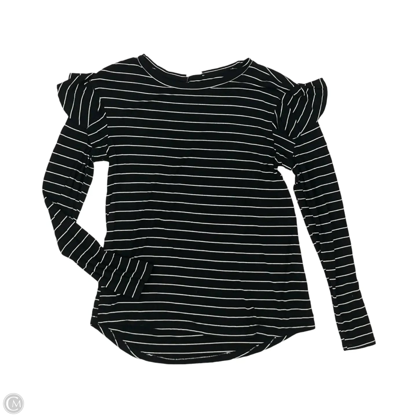 Top Long Sleeve By Hem & Thread In Black & White, Size: S