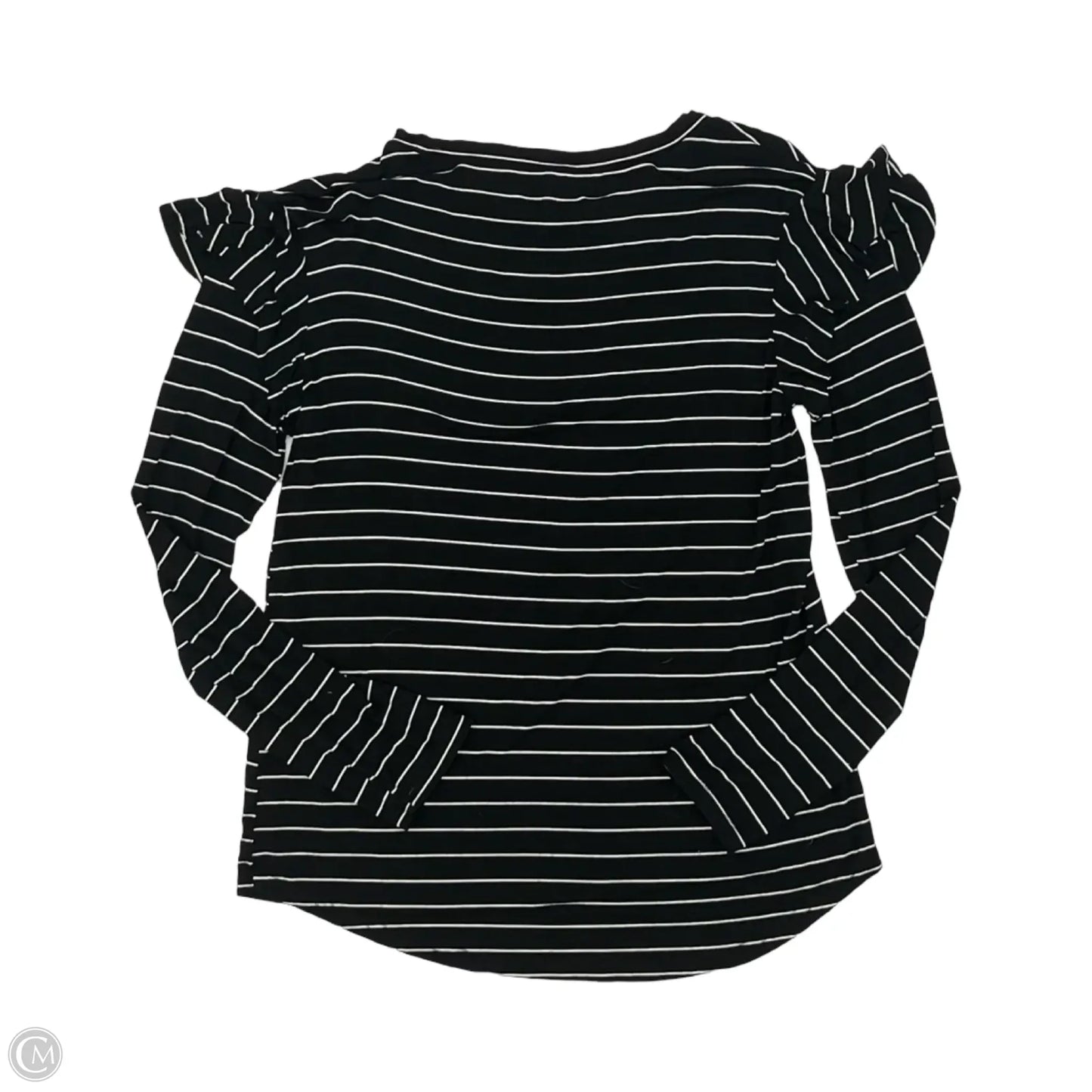 Top Long Sleeve By Hem & Thread In Black & White, Size: S