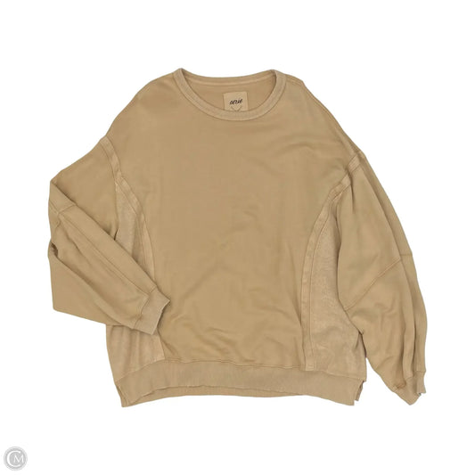Sweatshirt Crewneck By Aerie In Tan, Size: L