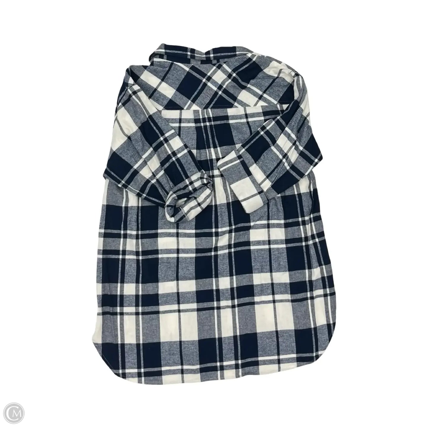 Top Long Sleeve By Loft In Blue & White, Size: Xl