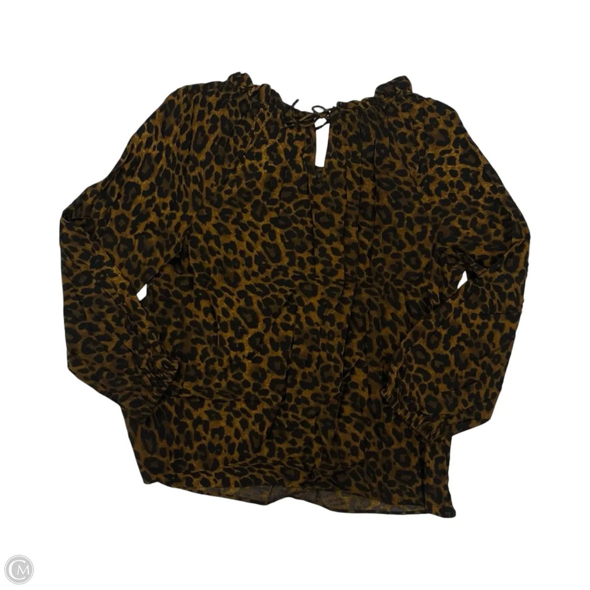 Blouse Long Sleeve By Talbots In Leopard Print, Size: L