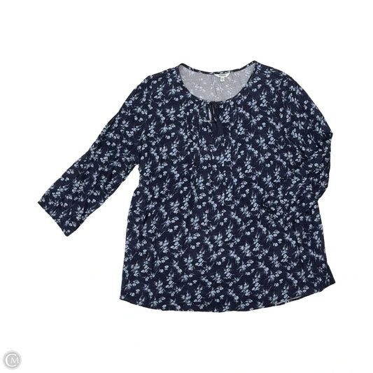 Top 3/4 Sleeve By Sonoma In Blue & White, Size: Xl