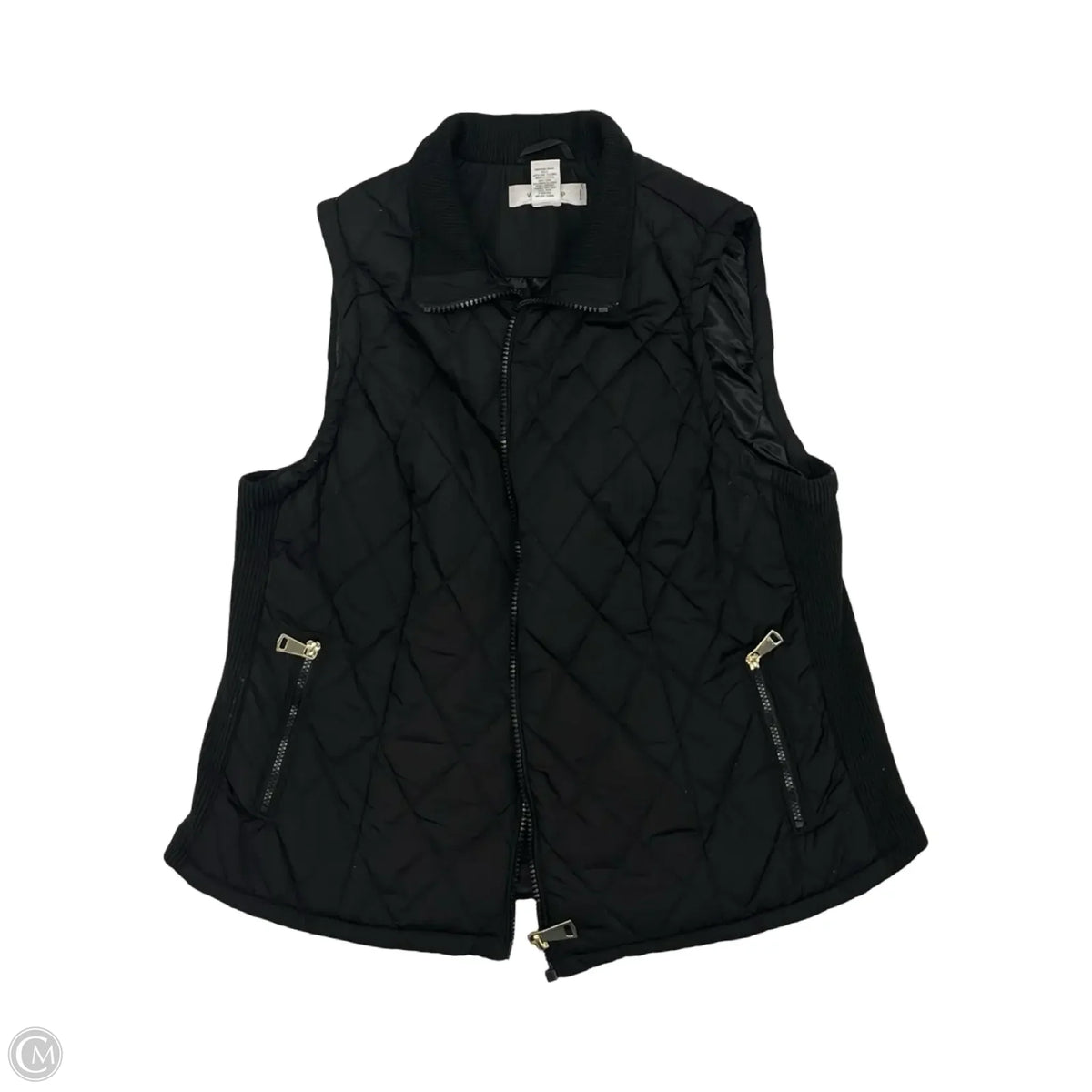 Vest Puffer & Quilted By Workshop In Black, Size: 1x